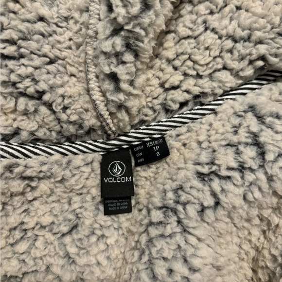 Volcom Sz XS Lived in Lounge Phuz Up Sherpa Zip Hooded Fleece Jacket - Picture 4 of 9